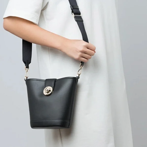 NWT Kate Spade Audrey Mini Black Leather Bucket Shoulder Crossbody Bag $329 - Picture 4 of 16